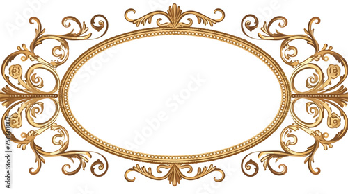 Indian Filigree Dotted Ornament Vector Oval Frame