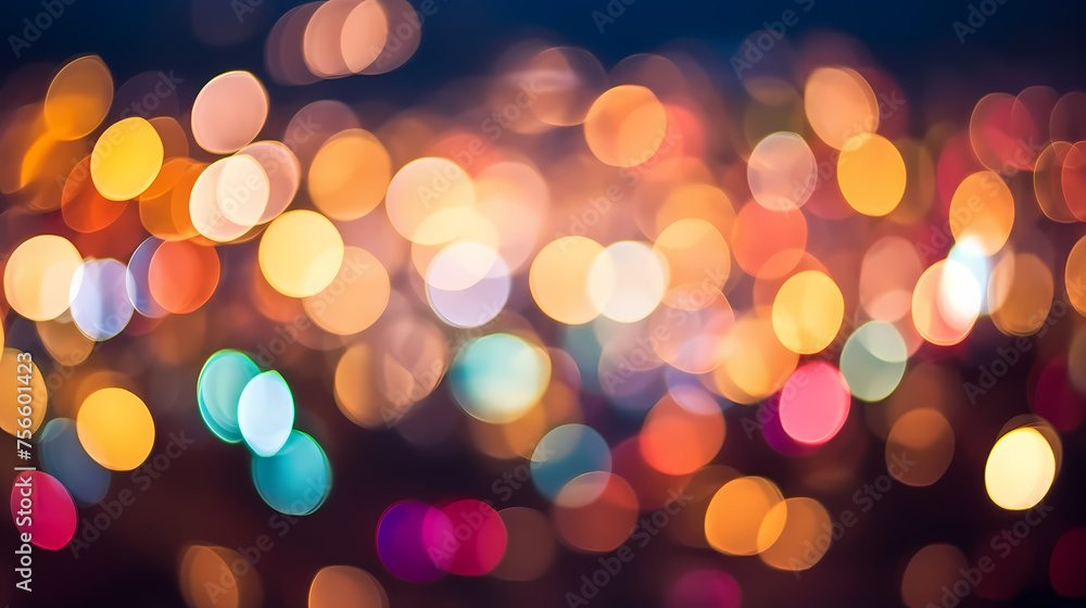 Holiday themed illustration with colorful bokeh lights Holiday themed illustration with colorful bokeh lights