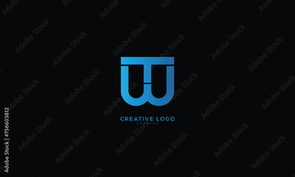 Obraz premium WT TW Abstract initial monogram letter alphabet logo design
