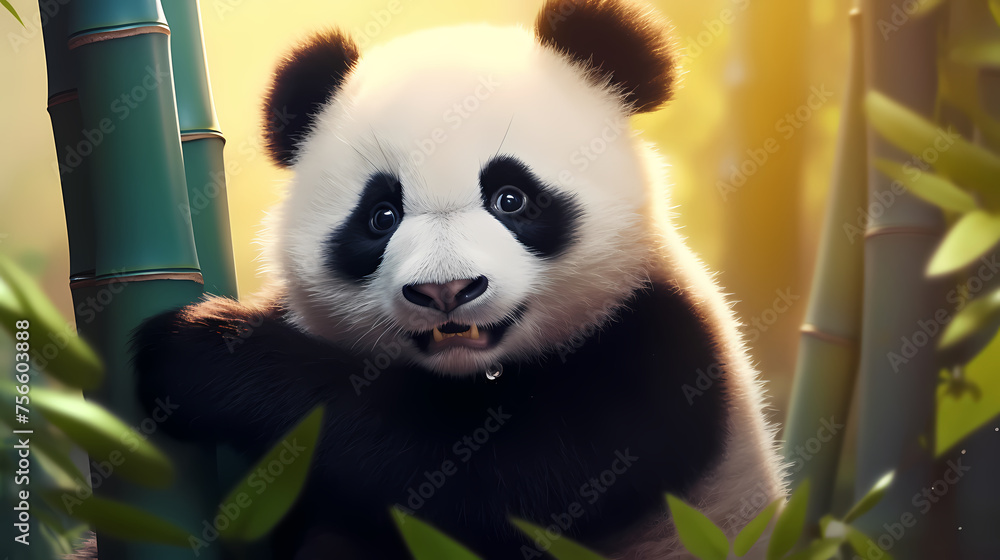 Fototapeta premium Vibrant panda