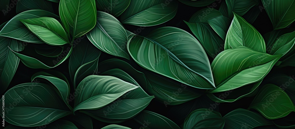 Abstract of decorative plant leaves on a green branch. Abstract of decorative plant leaves on a green branch.