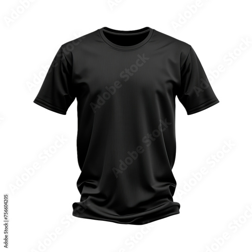 Black T-Shirt Hanging on Wall On a Transparent Background PNG