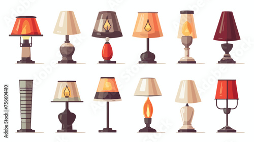Lamps furniture light design electric vector illustration