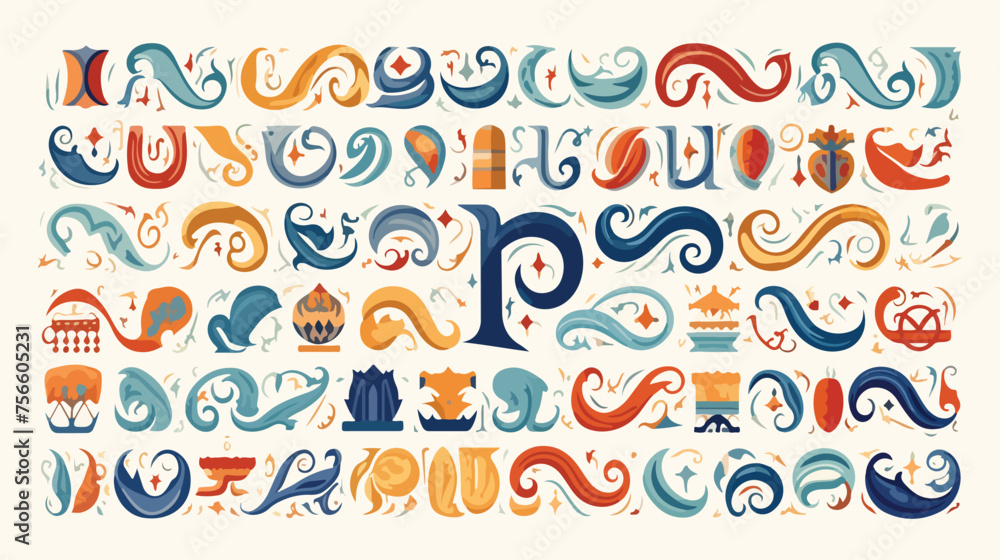 Letter of the Arabic alphabet flat vector 