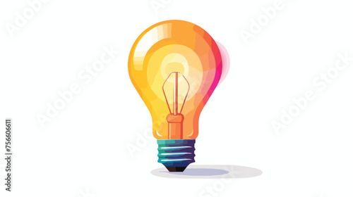 Light bulb icon image flat vector 