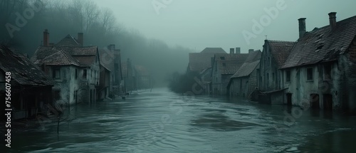 foggy village