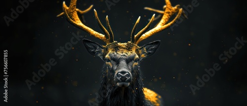 deer head with horns