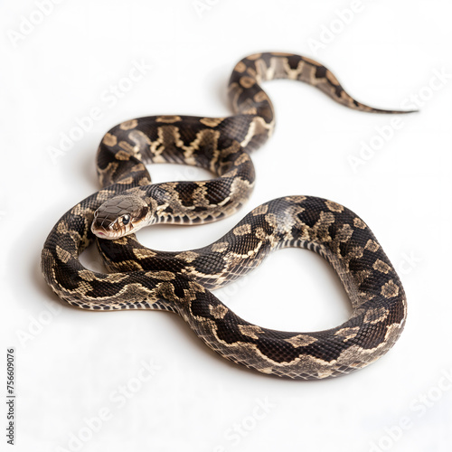 Captivating Close-Up of a Serpent on a White Background © slonme