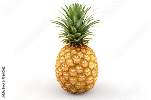 Fresh Pineapple Isolated on White Background - Ideal for Healthy Eating Concepts