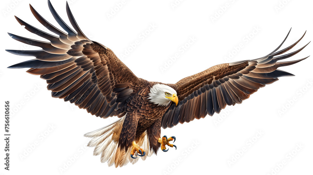 Naklejka premium Majestic Eagle in Flight Captured in a Stunning Close-Up