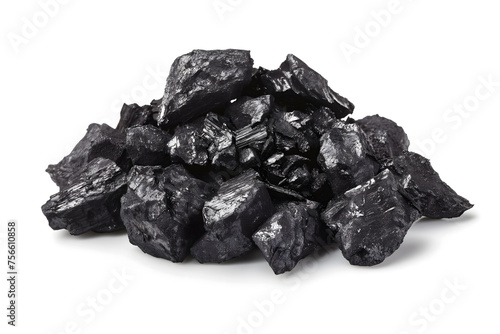 Exploring the Characteristics of Raw Coal Isolated on White Background