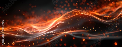 Elegant Futurism: Deep Orange Highlights in a Purified Black Setting - Abstract Desktop Background