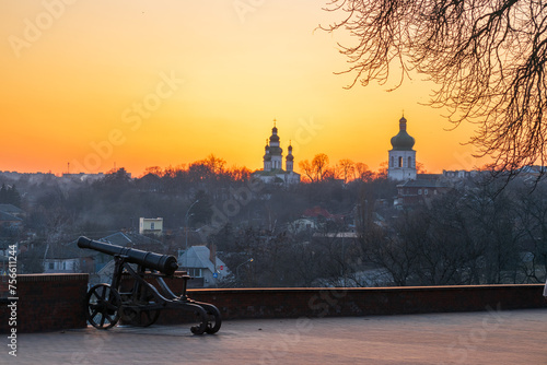 sunset in the city