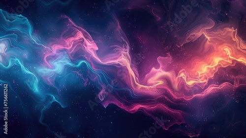 Cyberpunk Waves: Dynamic Liquid Flow in Vibrant Colors - Futuristic Abstract Desktop Wallpaper