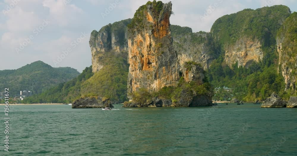 Longtail boat around a paradise island in Thailand