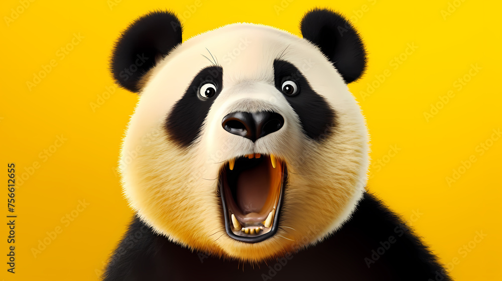 Illustration of surprised panda Illustration of surprised panda