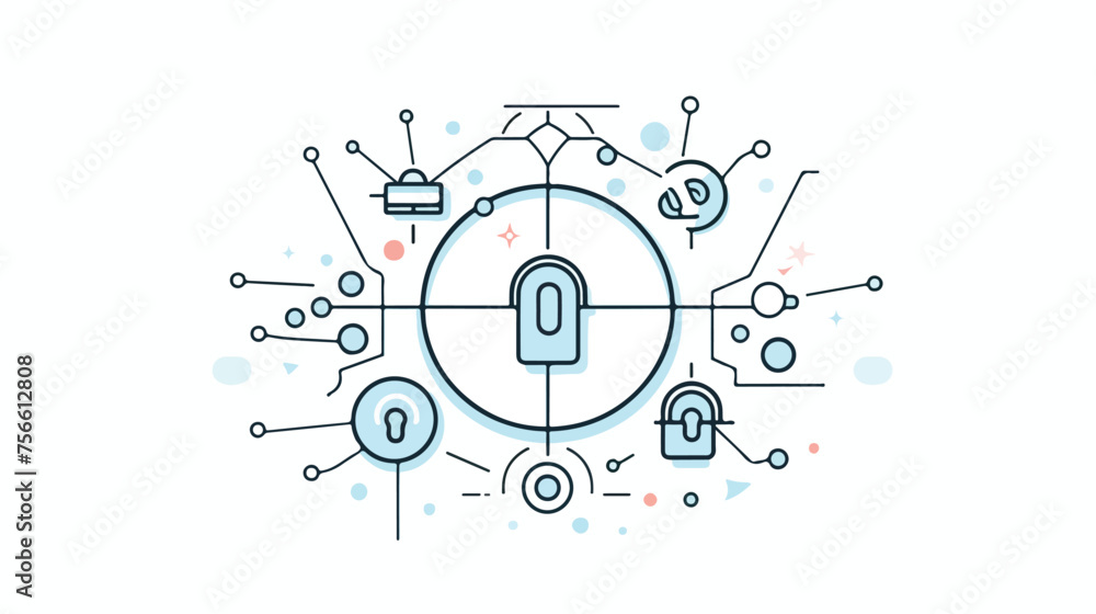 Network security icon designed in a line style 