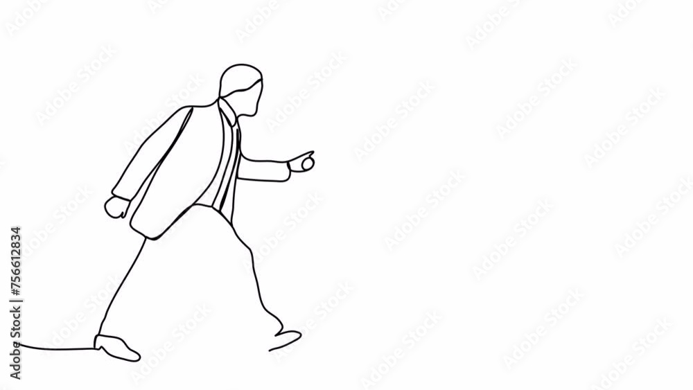 Man in business suit. One line drawing animation with alpha channel. Man in business suit. One line drawing animation with alpha channel.