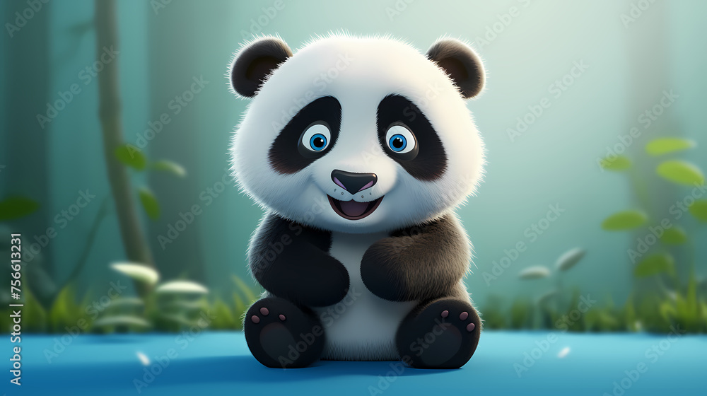 Illustration of surprised panda Illustration of surprised panda