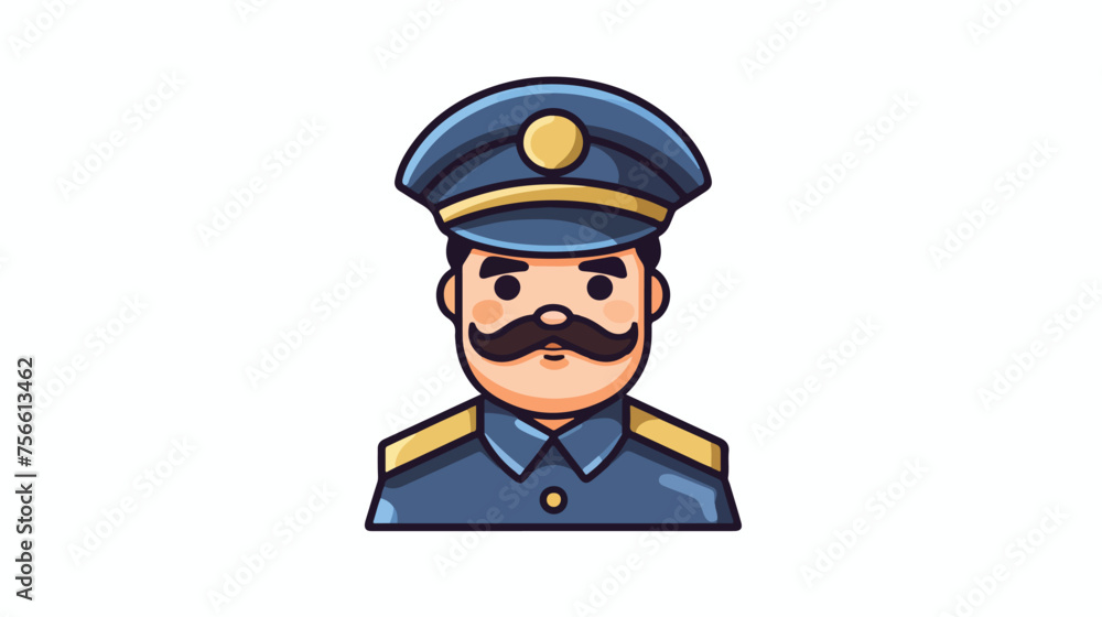 officer vector flat color icon  flat vector 