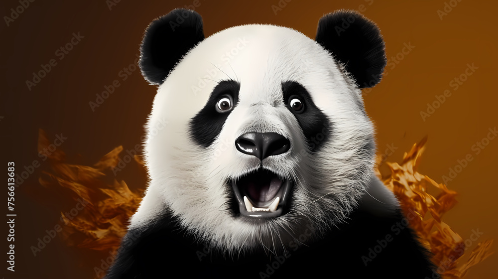 Illustration of surprised panda Illustration of surprised panda