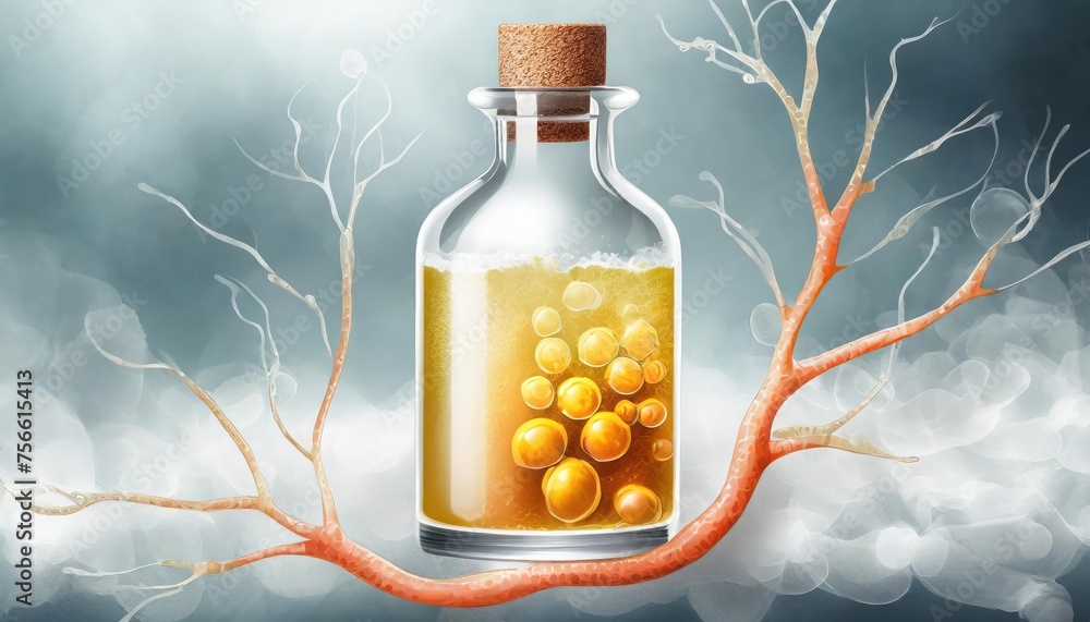 Obraz premium growth factor and steam cell serum concept 