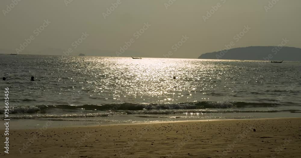 Longtail boat in sunset, Thailand