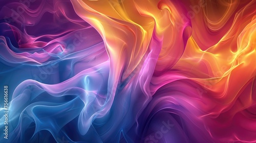 Vibrant Emotion: Colorful Neo-Romanticism with Dark Pink and Blue Swirls - Abstract Desktop Background