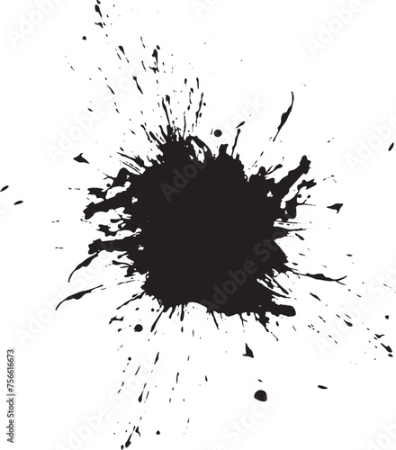Wallpaper Mural Watercolor ink splash, acrylic isolated spots, black drop, vector icon Torontodigital.ca