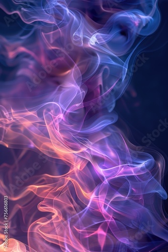 Spectral Essence: Black Background with 3D Iridescent Liquid Flow - Abstract Desktop Wallpaper