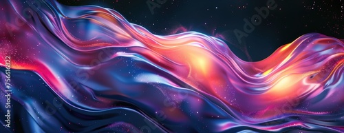 Mystic Flow: 3D Iridescent Liquid Abstract - Enigmatic Wallpaper for Desktop