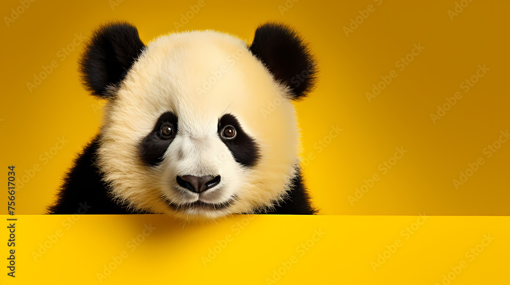 Naklejka premium Illustration of surprised panda