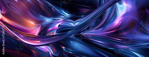 Cosmic Veil: Abstract Swirls of Black, Blue, and Purple - Mystical Desktop Wallpaper