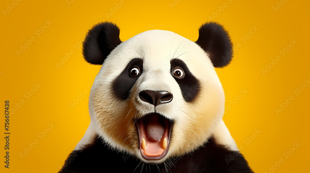 Illustration of surprised panda Illustration of surprised panda