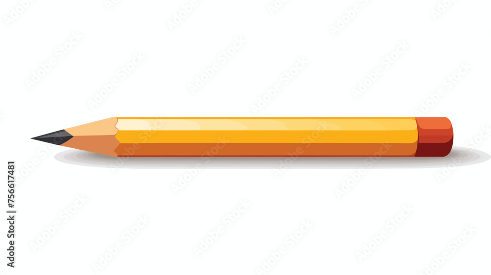 Pencil icon flat vector isolated on white background - obrazy, fototapety, plakaty 