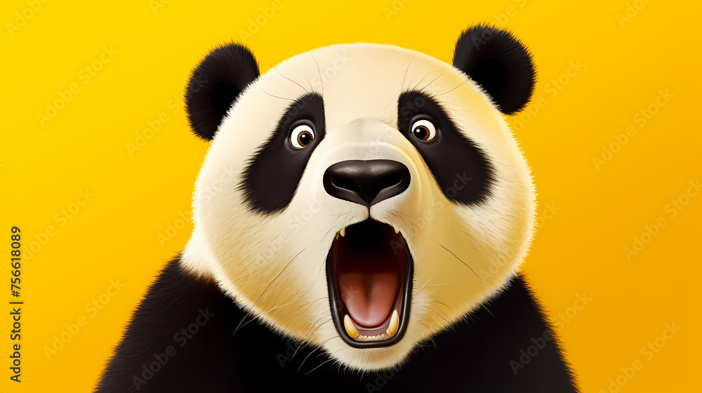 Illustration of surprised panda Illustration of surprised panda