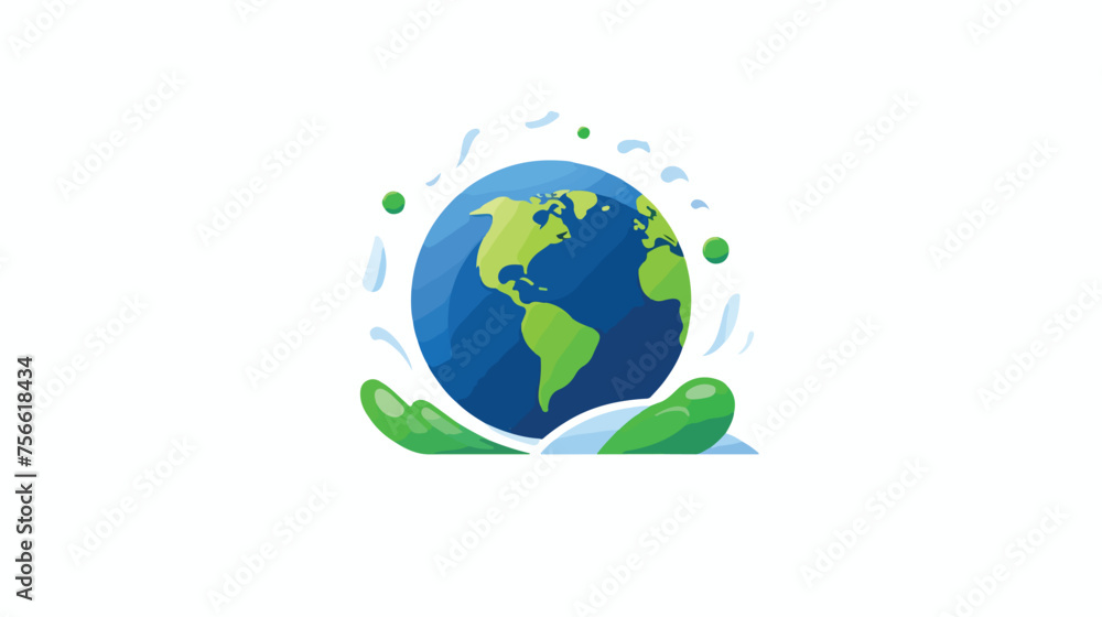 Planet earth logo icon. Planet in a circle 