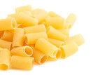 Air Dry Rigatoni Pasta Isolated on a White Background