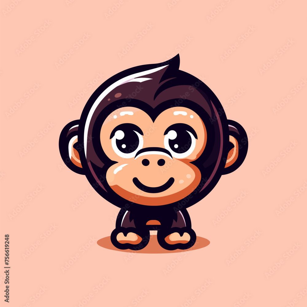 Chimpanzee Cute Mascot Logo Illustration Chibi Kawaii is awesome logo, mascot or illustration for your product, company or bussiness Chimpanzee Cute Mascot Logo Illustration Chibi Kawaii is awesome logo, mascot or illustration for your product, company or bussiness