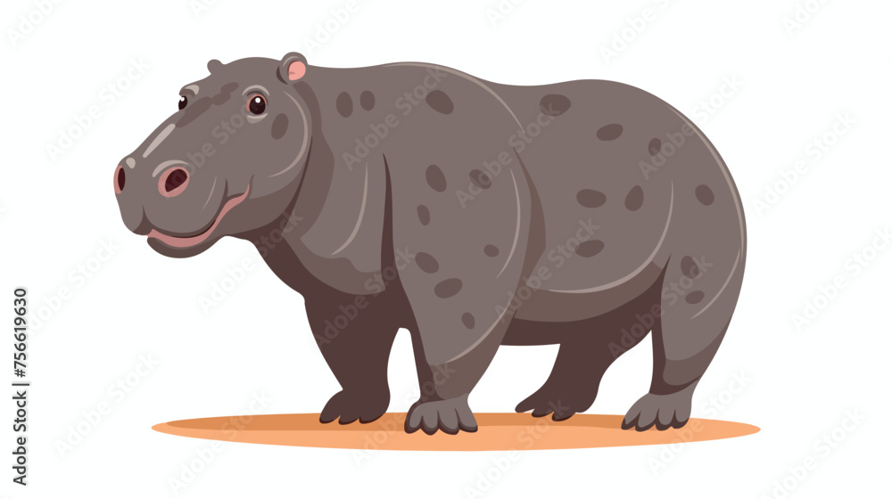 Pygmy hippo icon in flat style african animal vector