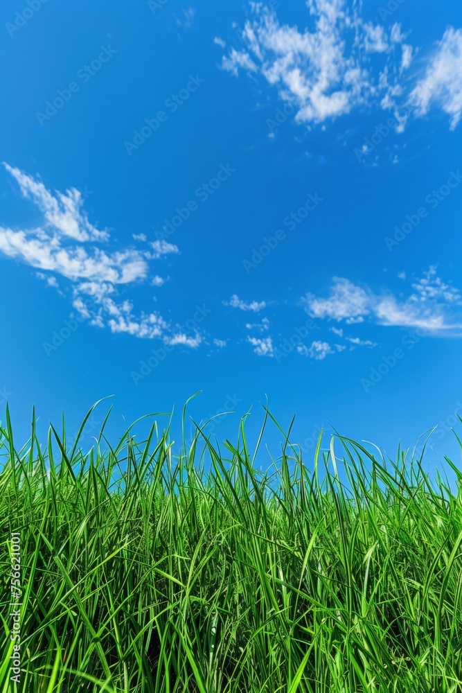 Grassy Field With Blue Sky
