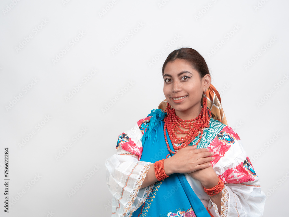 hispanic girl putting her hands on her heart, love concept hispanic girl putting her hands on her heart, love concept
