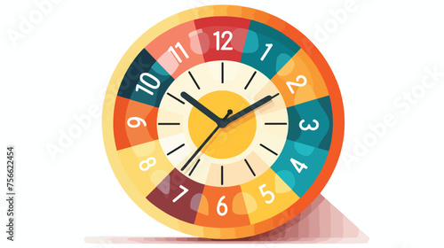 round the clock flat vector isolated on white background