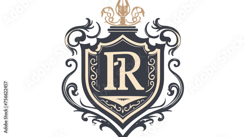 RR Logo monogram with emblem shield design