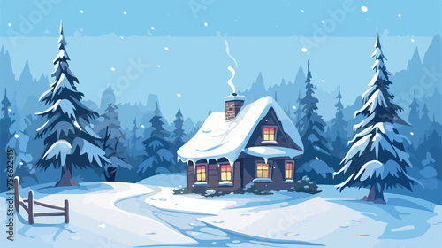 Rural small house in winter. © Ideas