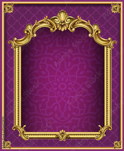 Golden dark classic arch portal and columns