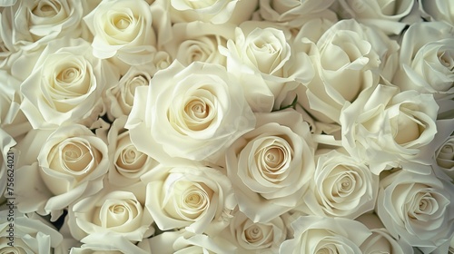 Abundance of Large White Roses