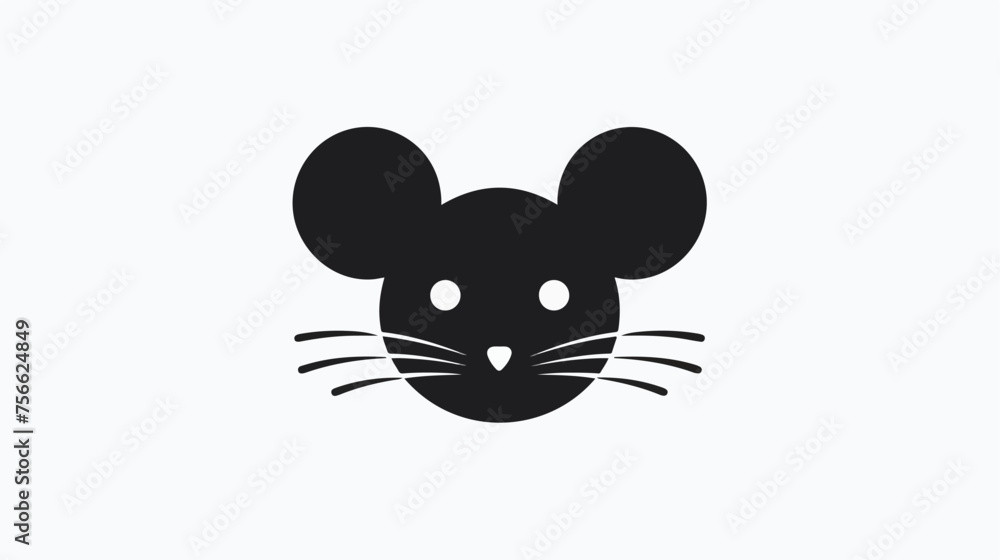 Simple mouse logo simple mouse vector flat vector 