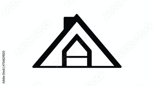 Simple house icon line art black line home symbol 