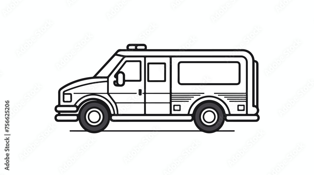 Siren icon in thin outline style. Emergency ambulance